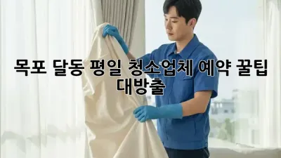 목포 달동 평일 청소업체 예약, 꿀팁 대방출!